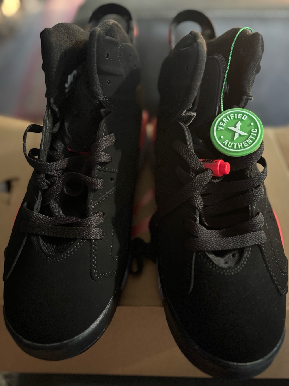 Jordan Men’s Black and Red Sneakers